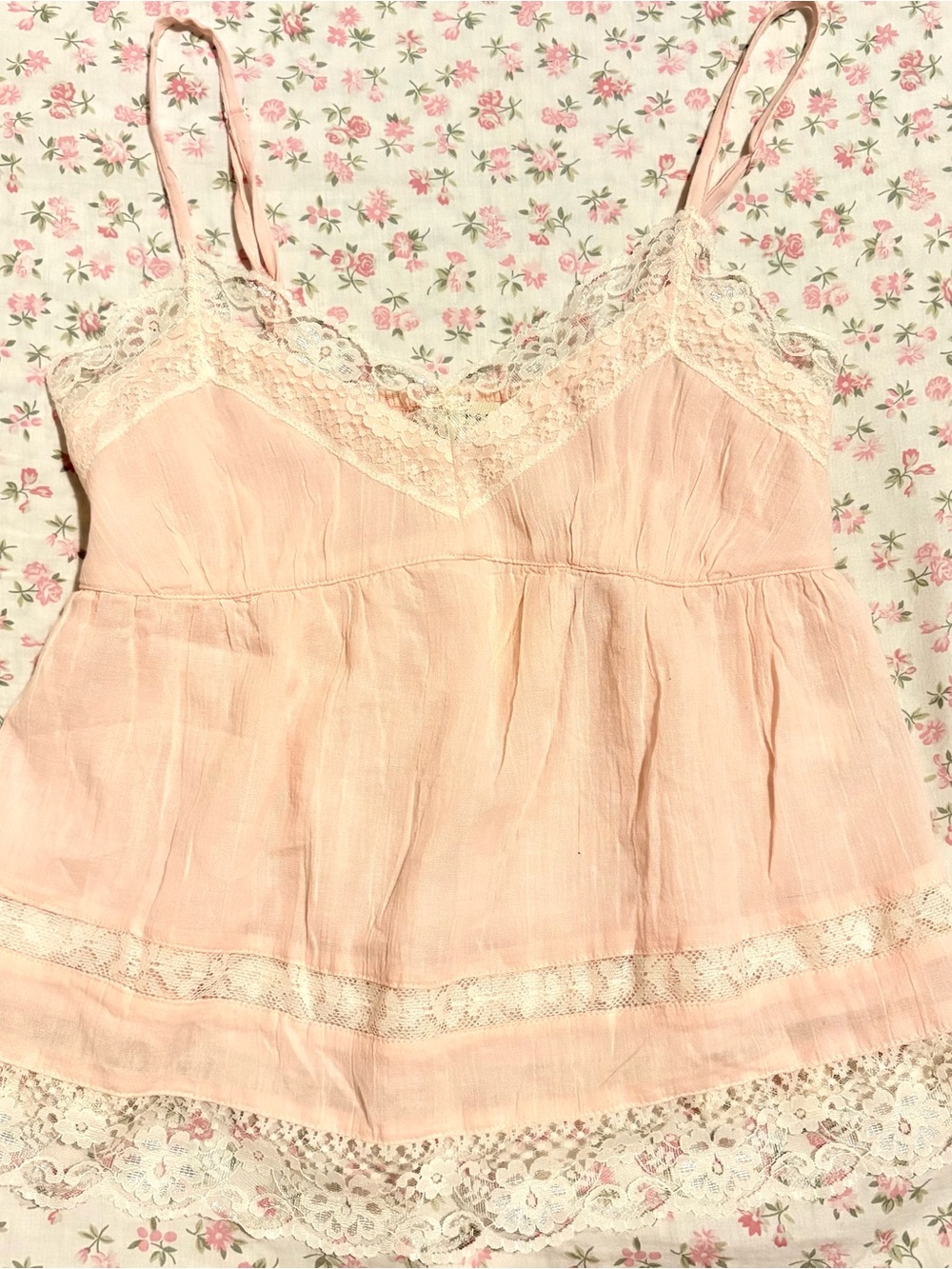 Aeropostale Light Pink Lace-Trim Camisole